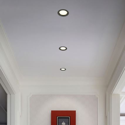 Immax NEO 07294L - LED Ρυθμιζόμενο χωνευτό φωτιστικό οροφής DOWN LED/12W/230V Wi‑Fi Tuya Ø 12 cm μαύρο