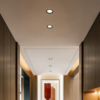 Immax NEO 07294L - LED Ρυθμιζόμενο χωνευτό φωτιστικό οροφής DOWN LED/12W/230V Wi‑Fi Tuya Ø 12 cm μαύρο