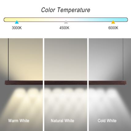 Immax NEO 07300L - LED Ρυθμιζόμενο κρεμαστό φωτιστικό σε καλώδιο MADEIRA LED/26W/230V Wi-Fi Tuya 122 cm καρυδιά + τηλεχειριστήριο