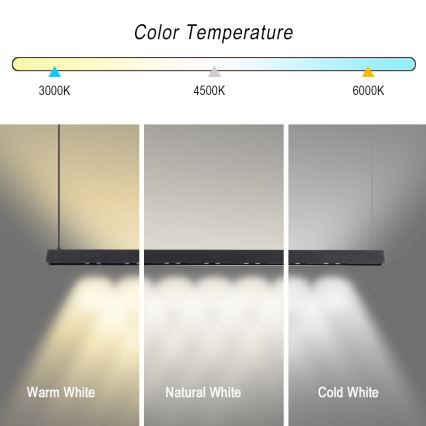 Immax NEO 07306L - LED ρυθμιζόμενο κρεμαστό φωτιστικό σε καλώδιο MADEIRA LED/26W/230V Wi-Fi Tuya 122 cm μαύρο + τηλεχειριστήριο