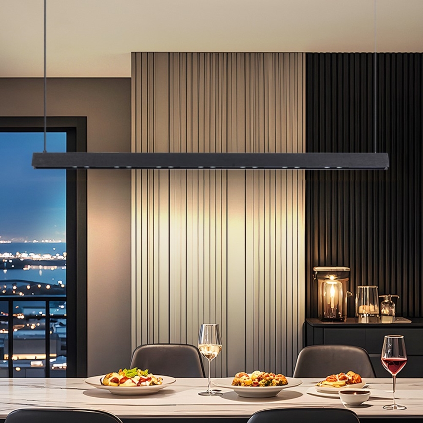 Immax NEO 07306L - LED ρυθμιζόμενο κρεμαστό φωτιστικό σε καλώδιο MADEIRA LED/26W/230V Wi-Fi Tuya 122 cm μαύρο + τηλεχειριστήριο