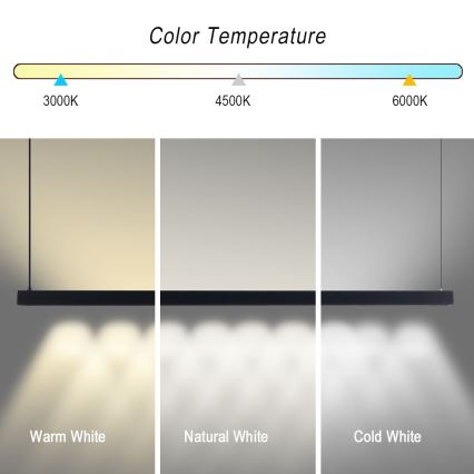 Immax NEO 07307L - Ρυθμιζόμενο κρεμαστό LED φωτιστικό MADEIRA LED/33W/230V Wi‑Fi Tuya 152 cm μαύρο + τηλεχειριστήριο
