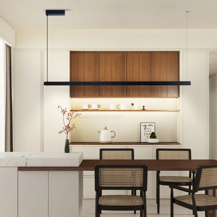 Immax NEO 07308L - Ρυθμιζόμενος LED πολυέλαιος σε καλώδιο MADEIRA LED/44W/230V Wi‑Fi Tuya 202 cm μαύρο + τηλεχειριστήριο