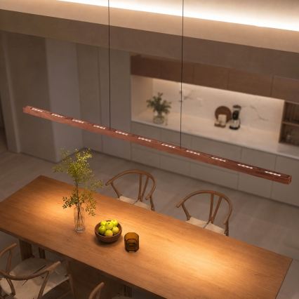 Immax NEO 07309L - Ρυθμιζόμενο κρεμαστό φωτιστικό LED σε σύρμα με αισθητήρα MADEIRA LED/37W/230V, μήκος 157 cm, απόχρωση καρυδιάς