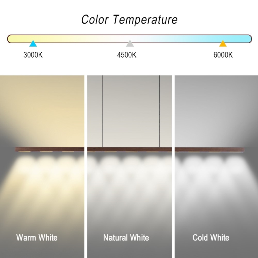 Immax NEO 07309L - Ρυθμιζόμενο κρεμαστό φωτιστικό LED σε σύρμα με αισθητήρα MADEIRA LED/37W/230V, μήκος 157 cm, απόχρωση καρυδιάς