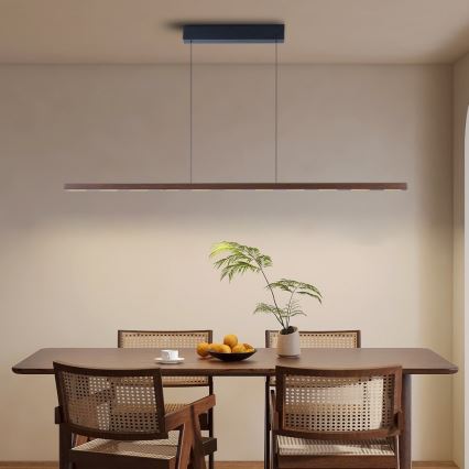 Immax NEO 07309L - Ρυθμιζόμενο κρεμαστό φωτιστικό LED σε σύρμα με αισθητήρα MADEIRA LED/37W/230V, μήκος 157 cm, απόχρωση καρυδιάς