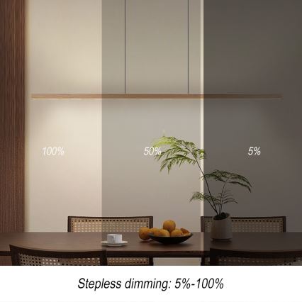 Immax NEO 07310L - Κρεμαστό ρυθμιζόμενο φωτιστικό LED σε καλώδιο με αισθητήρα MADEIRA LED/37W/230V 157 cm απόχρωση φράξου