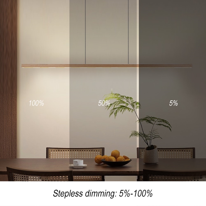 Immax NEO 07310L - Κρεμαστό ρυθμιζόμενο φωτιστικό LED σε καλώδιο με αισθητήρα MADEIRA LED/37W/230V 157 cm απόχρωση φράξου