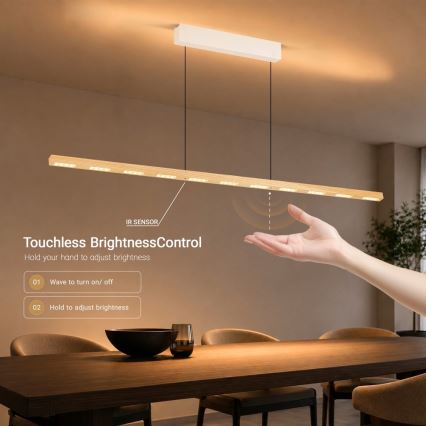 Immax NEO 07310L - Κρεμαστό ρυθμιζόμενο φωτιστικό LED σε καλώδιο με αισθητήρα MADEIRA LED/37W/230V 157 cm απόχρωση φράξου