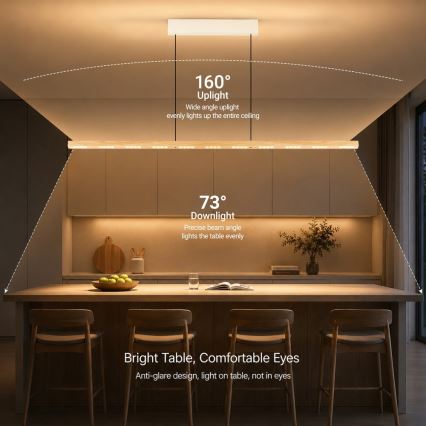 Immax NEO 07310L - Κρεμαστό ρυθμιζόμενο φωτιστικό LED σε καλώδιο με αισθητήρα MADEIRA LED/37W/230V 157 cm απόχρωση φράξου