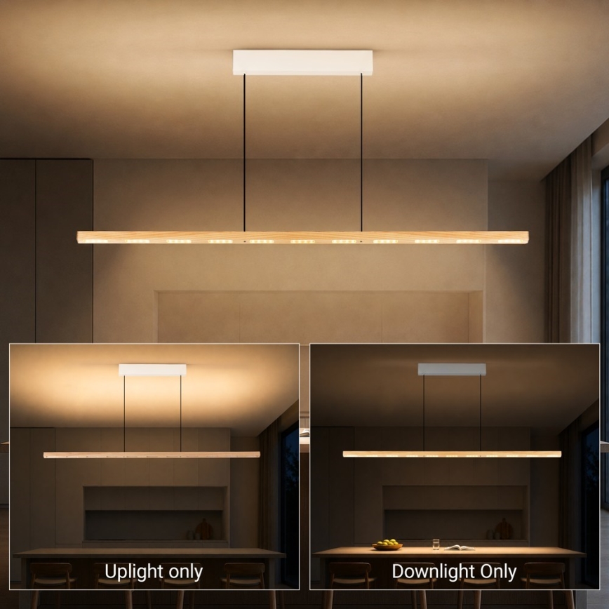 Immax NEO 07310L - Κρεμαστό ρυθμιζόμενο φωτιστικό LED σε καλώδιο με αισθητήρα MADEIRA LED/37W/230V 157 cm απόχρωση φράξου