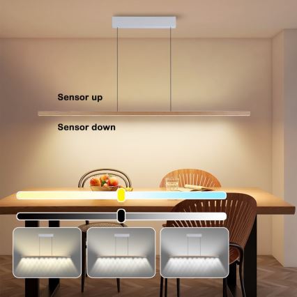 Immax NEO 07310L - Κρεμαστό ρυθμιζόμενο φωτιστικό LED σε καλώδιο με αισθητήρα MADEIRA LED/37W/230V 157 cm απόχρωση φράξου