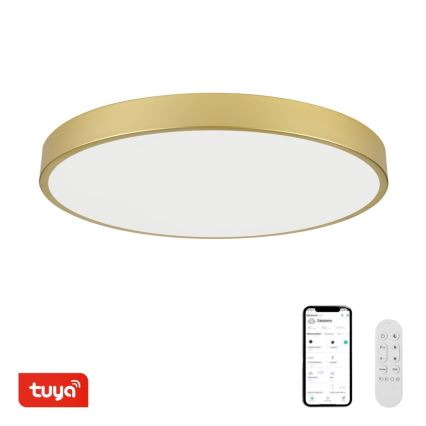 Immax NEO 07311L - Ρυθμιζόμενο LED φωτιστικό οροφής SEMPLICI LED/96W/230V Ø 80 cm Wi-Fi Tuya χρυσό + τηλεχειριστήριο