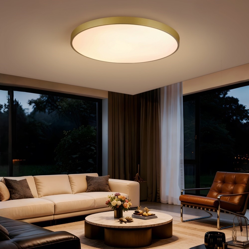 Immax NEO 07311L - Ρυθμιζόμενο LED φωτιστικό οροφής SEMPLICI LED/96W/230V Ø 80 cm Wi-Fi Tuya χρυσό + τηλεχειριστήριο