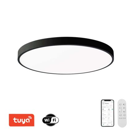 Immax NEO 07314L - Ρυθμιζόμενο φωτιστικό οροφής LED SEMPLICI, 128W/230V, διάμ. 100 cm, Wi‑Fi (Tuya), μαύρο + τηλεχειριστήριο