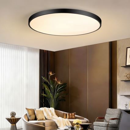 Immax NEO 07314L - Ρυθμιζόμενο φωτιστικό οροφής LED SEMPLICI, 128W/230V, διάμ. 100 cm, Wi‑Fi (Tuya), μαύρο + τηλεχειριστήριο