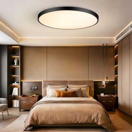 Immax NEO 07314L - Ρυθμιζόμενο φωτιστικό οροφής LED SEMPLICI, 128W/230V, διάμ. 100 cm, Wi‑Fi (Tuya), μαύρο + τηλεχειριστήριο