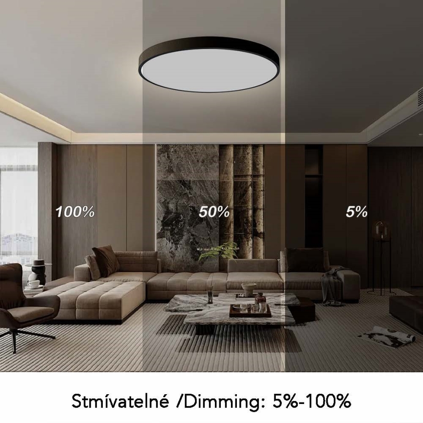Immax NEO 07314L - Ρυθμιζόμενο φωτιστικό οροφής LED SEMPLICI, 128W/230V, διάμ. 100 cm, Wi‑Fi (Tuya), μαύρο + τηλεχειριστήριο