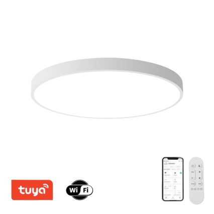Immax NEO 07315L - Ρυθμιζόμενο φωτιστικό οροφής LED SEMPLICI LED/96W/230V Ø 80 cm Wi‑Fi Tuya λευκό + τηλεχειριστήριο