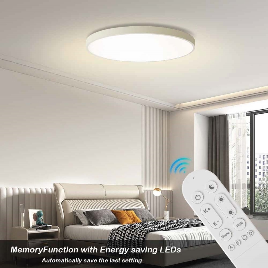 Immax NEO 07315L - Ρυθμιζόμενο φωτιστικό οροφής LED SEMPLICI LED/96W/230V Ø 80 cm Wi‑Fi Tuya λευκό + τηλεχειριστήριο