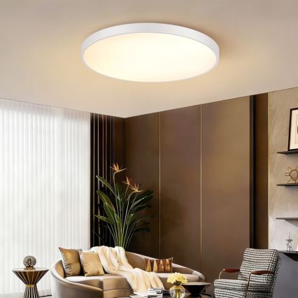 Immax NEO 07315L - Ρυθμιζόμενο φωτιστικό οροφής LED SEMPLICI LED/96W/230V Ø 80 cm Wi‑Fi Tuya λευκό + τηλεχειριστήριο