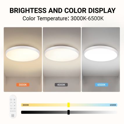 Immax NEO 07315L - Ρυθμιζόμενο φωτιστικό οροφής LED SEMPLICI LED/96W/230V Ø 80 cm Wi‑Fi Tuya λευκό + τηλεχειριστήριο