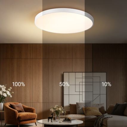 Immax NEO 07315L - Ρυθμιζόμενο φωτιστικό οροφής LED SEMPLICI LED/96W/230V Ø 80 cm Wi‑Fi Tuya λευκό + τηλεχειριστήριο