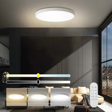 Immax NEO 07315L - Ρυθμιζόμενο φωτιστικό οροφής LED SEMPLICI LED/96W/230V Ø 80 cm Wi‑Fi Tuya λευκό + τηλεχειριστήριο
