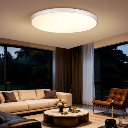 Immax NEO 07316L - Ρυθμιζόμενο LED φωτιστικό οροφής SEMPLICI LED/128W/230V, διάμ. 100 cm, Wi-Fi Tuya, λευκό + τηλεχειριστήριο