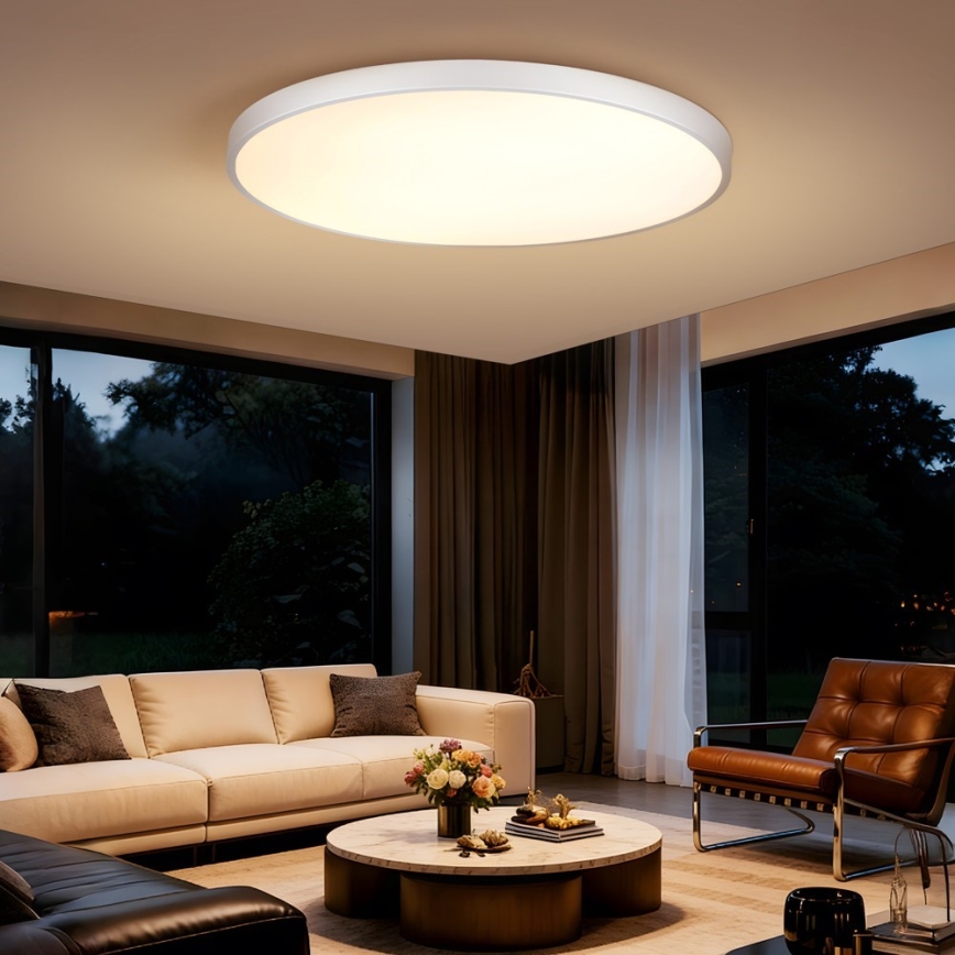 Immax NEO 07316L - Ρυθμιζόμενο LED φωτιστικό οροφής SEMPLICI LED/128W/230V, διάμ. 100 cm, Wi-Fi Tuya, λευκό + τηλεχειριστήριο
