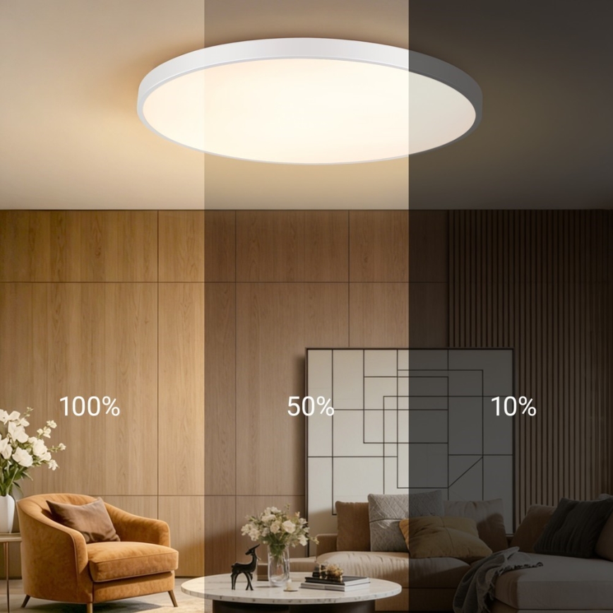 Immax NEO 07316L - Ρυθμιζόμενο LED φωτιστικό οροφής SEMPLICI LED/128W/230V, διάμ. 100 cm, Wi-Fi Tuya, λευκό + τηλεχειριστήριο