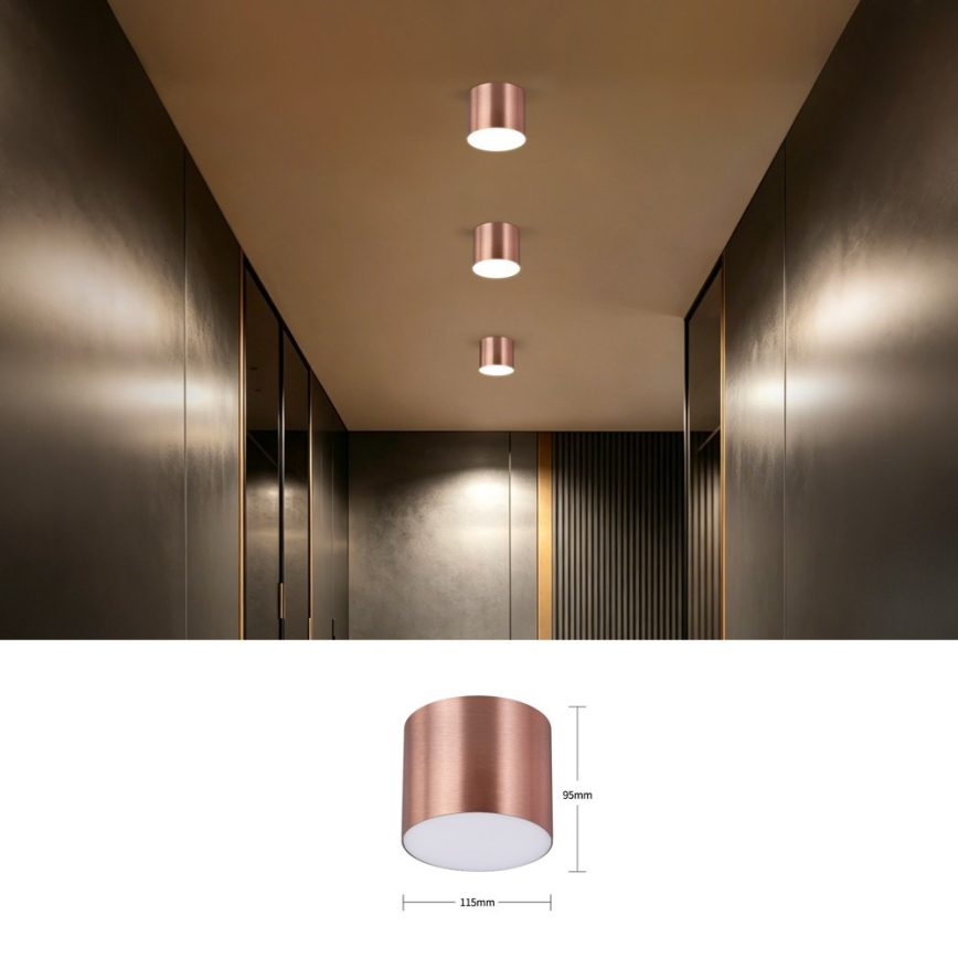 Immax NEO 07319L - Ρυθμιζόμενο LED φωτιστικό οροφής RONDATE LED/18W/230V διάμ. 11,5 cm Wi-Fi Tuya ροζ χρυσό