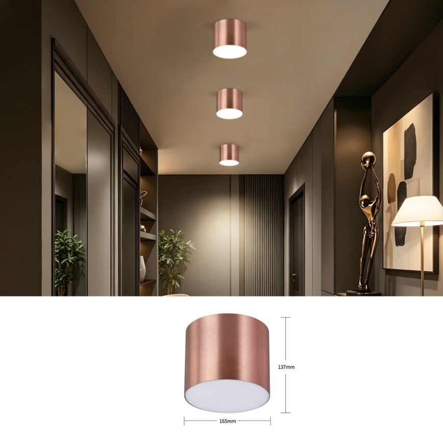 Immax NEO 07320L - Ρυθμιζόμενο φωτιστικό οροφής LED RONDATE LED/32W/230V, διάμ. 16,5 εκ., Wi-Fi Tuya, ροζ χρυσό