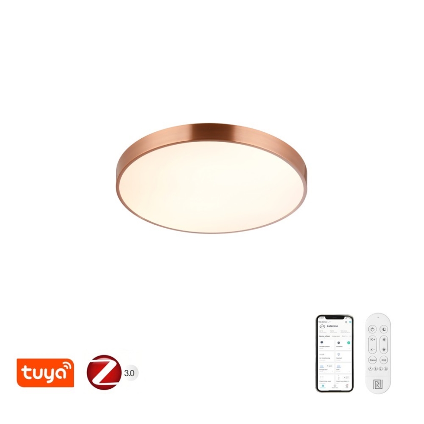 Immax NEO 07321L - Ρυθμιζόμενο LED φωτιστικό οροφής NEO LITE SEMPLICI LED/36W/230V, διάμ. 40 cm, Tuya ροζ χρυσό + τηλεχειριστήριο
