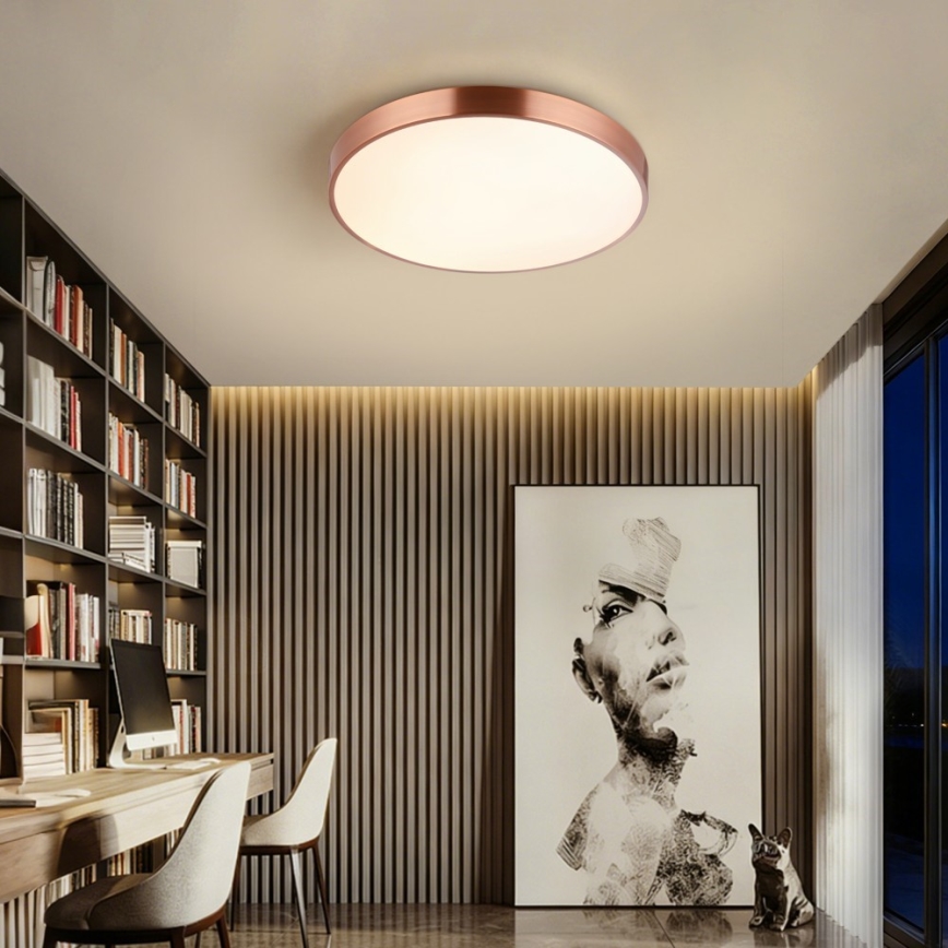 Immax NEO 07321L - Ρυθμιζόμενο LED φωτιστικό οροφής NEO LITE SEMPLICI LED/36W/230V, διάμ. 40 cm, Tuya ροζ χρυσό + τηλεχειριστήριο