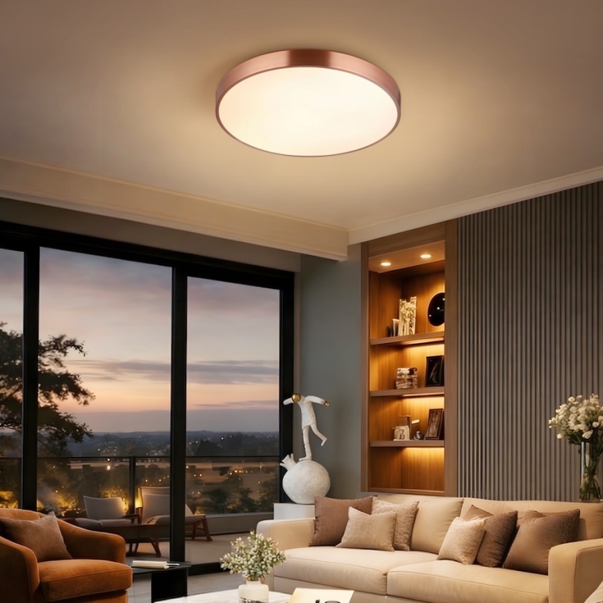 Immax NEO 07321L - Ρυθμιζόμενο LED φωτιστικό οροφής NEO LITE SEMPLICI LED/36W/230V, διάμ. 40 cm, Tuya ροζ χρυσό + τηλεχειριστήριο