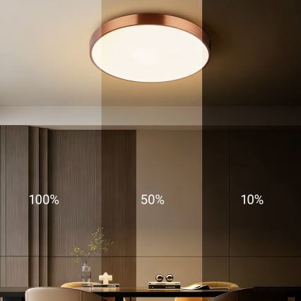 Immax NEO 07321L - Ρυθμιζόμενο LED φωτιστικό οροφής NEO LITE SEMPLICI LED/36W/230V, διάμ. 40 cm, Tuya ροζ χρυσό + τηλεχειριστήριο