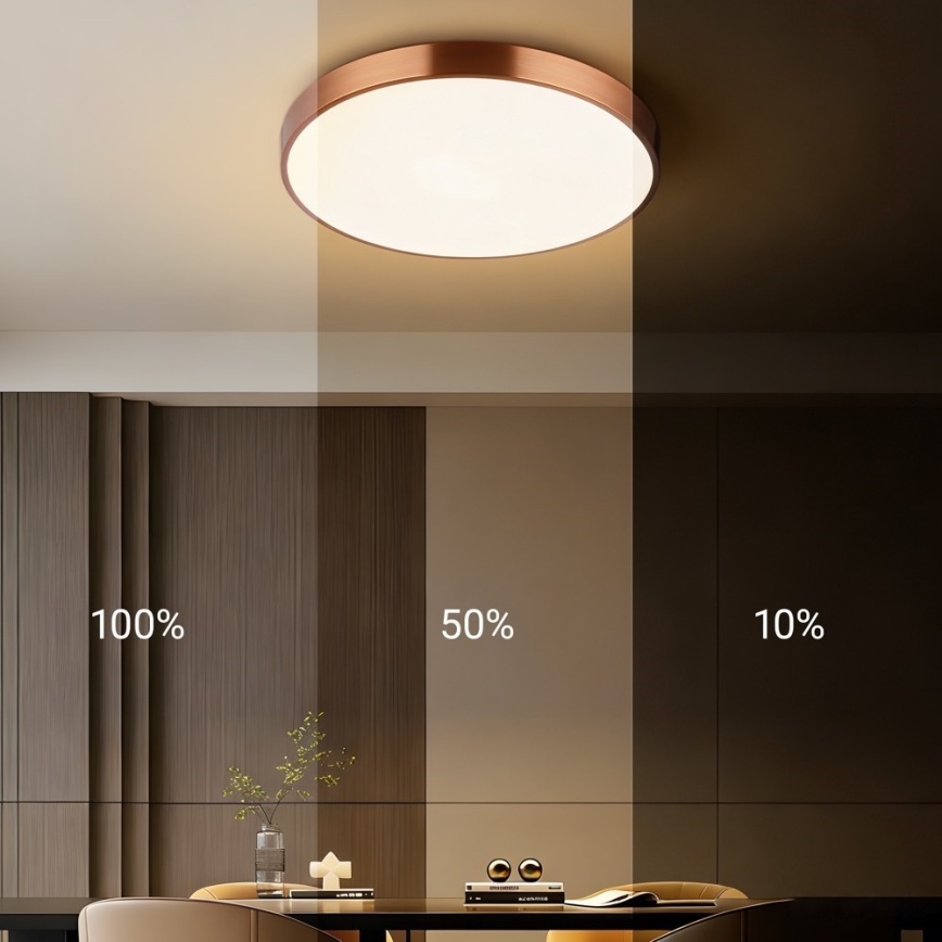 Immax NEO 07321L - Ρυθμιζόμενο LED φωτιστικό οροφής NEO LITE SEMPLICI LED/36W/230V, διάμ. 40 cm, Tuya ροζ χρυσό + τηλεχειριστήριο