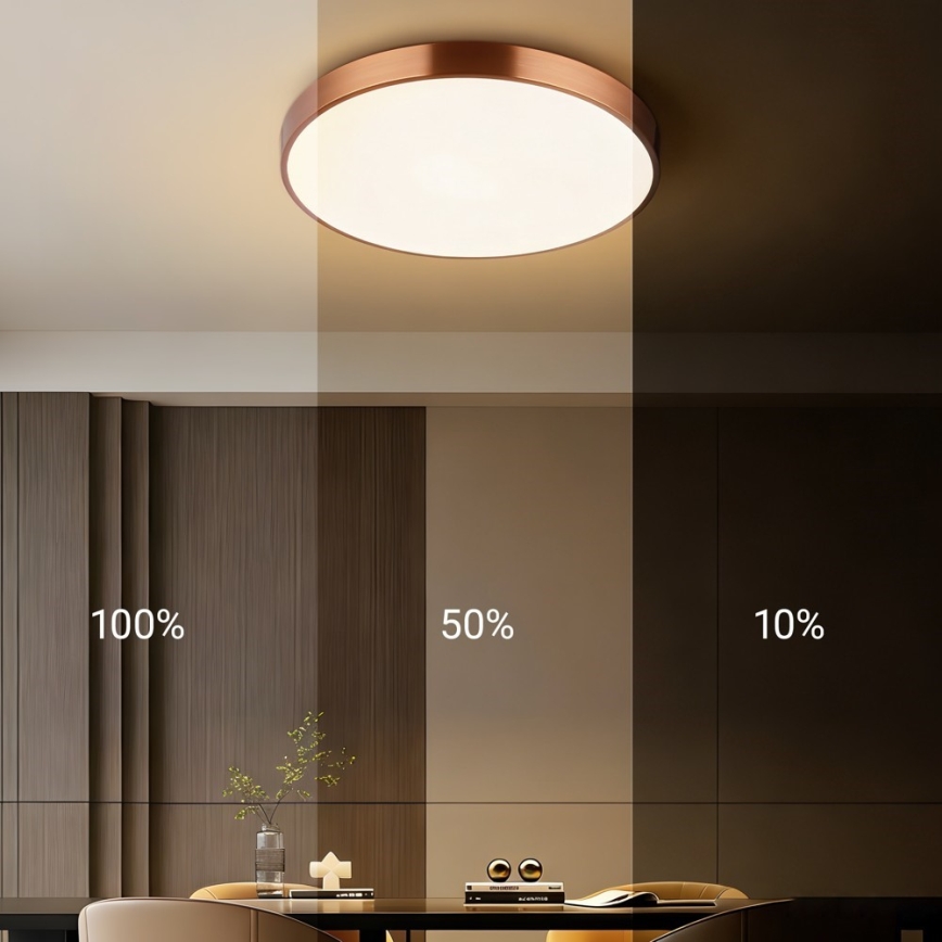 Immax NEO 07321L - Ρυθμιζόμενο LED φωτιστικό οροφής NEO LITE SEMPLICI LED/36W/230V, Ø 40 cm, χάλκινο + τηλεχειριστήριο