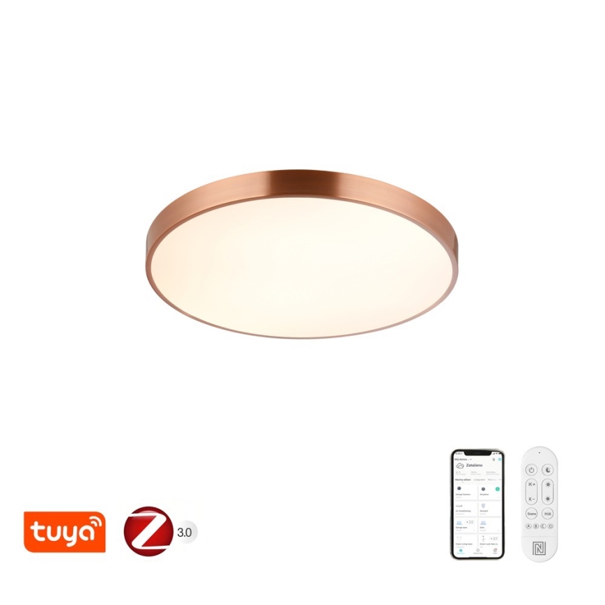 Immax NEO 07322L - Ρυθμιζόμενο φωτιστικό οροφής LED NEO LITE SEMPLICI LED/60W/230V Ø 60 cm Tuya ροζ-χρυσό + τηλεχειριστήριο