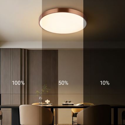 Immax NEO 07322L - Ρυθμιζόμενο φωτιστικό οροφής LED NEO LITE SEMPLICI LED/60W/230V Ø 60 cm Tuya ροζ-χρυσό + τηλεχειριστήριο