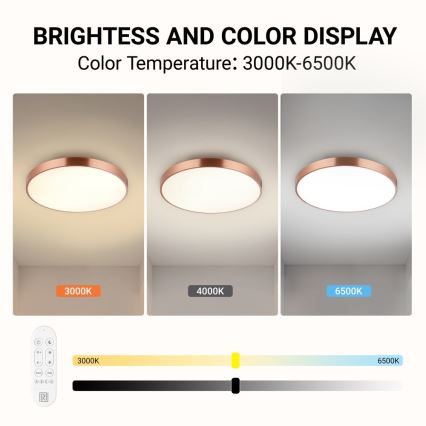 Immax NEO 07322L - Ρυθμιζόμενο φωτιστικό οροφής LED NEO LITE SEMPLICI LED/60W/230V Ø 60 cm Tuya ροζ-χρυσό + τηλεχειριστήριο