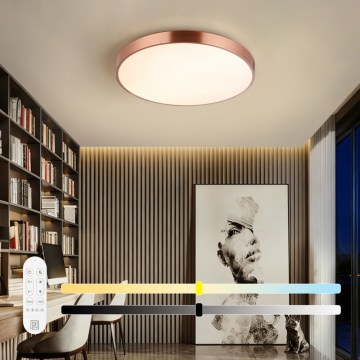 Immax NEO 07322L - Ρυθμιζόμενο φωτιστικό οροφής LED NEO LITE SEMPLICI LED/60W/230V Ø 60 cm Tuya ροζ-χρυσό + τηλεχειριστήριο