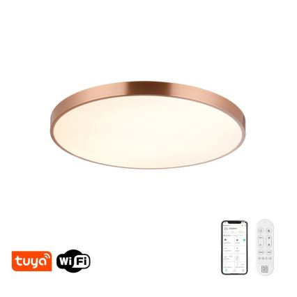 Immax NEO 07323L - Ρυθμιζόμενο LED φωτιστικό οροφής SEMPLICI LED/96W/230V Ø 80 cm Wi-Fi Tuya ροζ-χρυσό + τηλεχειριστήριο