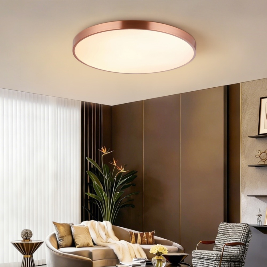 Immax NEO 07323L - Ρυθμιζόμενο LED φωτιστικό οροφής SEMPLICI LED/96W/230V Ø 80 cm Wi-Fi Tuya ροζ-χρυσό + τηλεχειριστήριο
