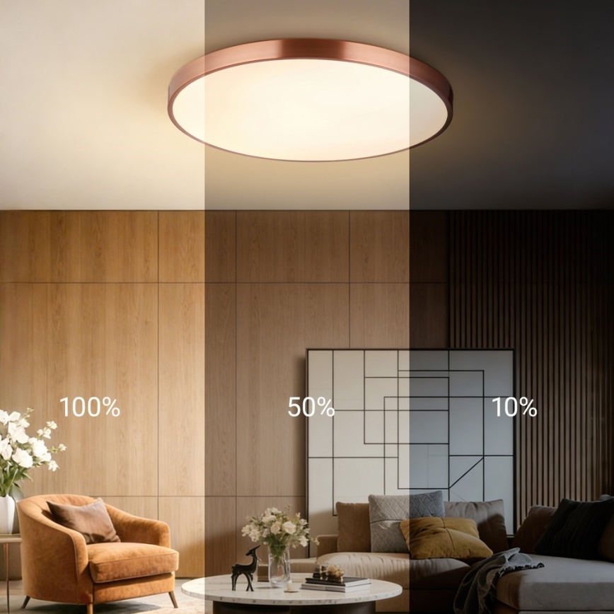 Immax NEO 07323L - Ρυθμιζόμενο LED φωτιστικό οροφής SEMPLICI LED/96W/230V Ø 80 cm Wi-Fi Tuya ροζ-χρυσό + τηλεχειριστήριο