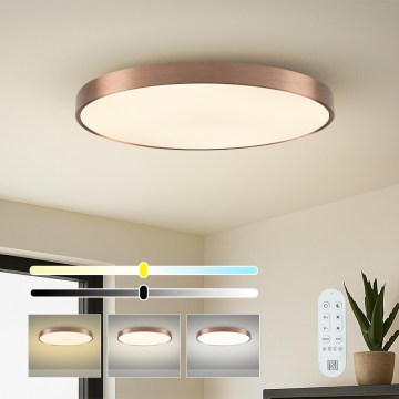 Immax NEO 07323L - Ρυθμιζόμενο LED φωτιστικό οροφής SEMPLICI LED/96W/230V Ø 80 cm Wi-Fi Tuya ροζ-χρυσό + τηλεχειριστήριο