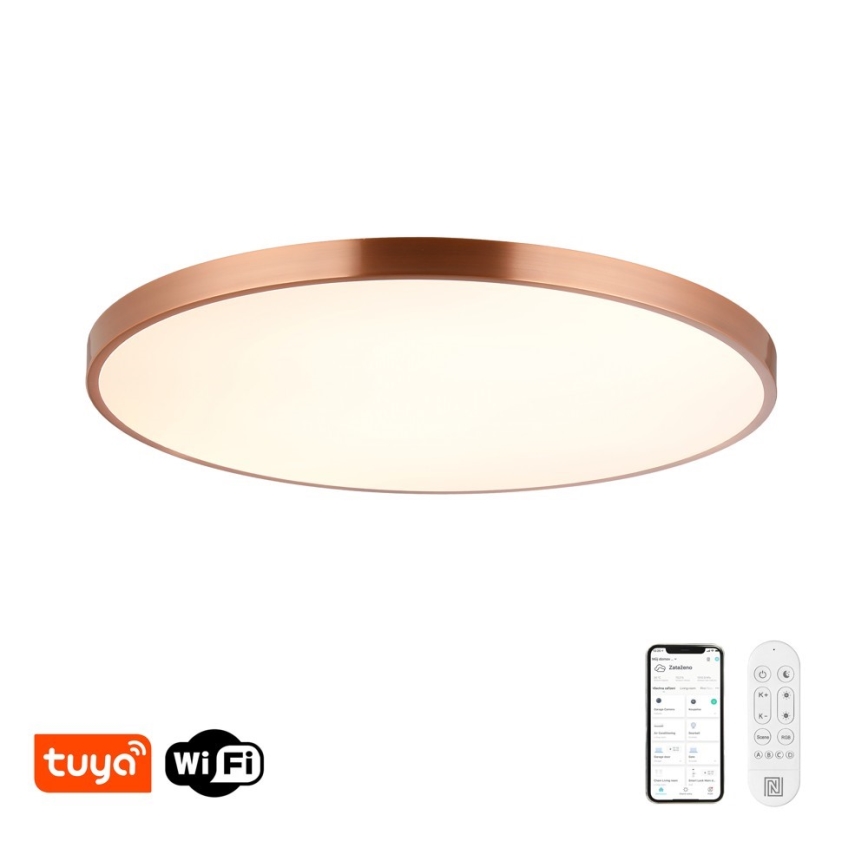 Immax NEO 07324L - Ρυθμιζόμενο φωτιστικό οροφής LED SEMPLICI LED/128W/230V διάμ. 100 cm Wi‑Fi Tuya, χρυσό + τηλεχειριστήριο