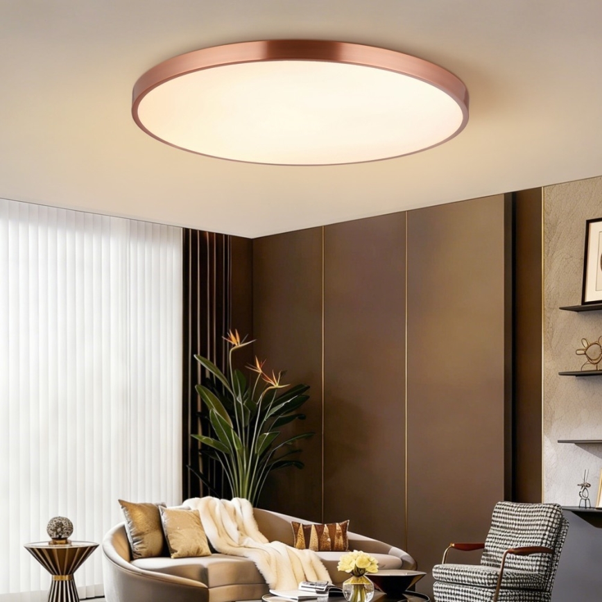 Immax NEO 07324L - Ρυθμιζόμενο φωτιστικό οροφής LED SEMPLICI LED/128W/230V διάμ. 100 cm Wi‑Fi Tuya, χρυσό + τηλεχειριστήριο