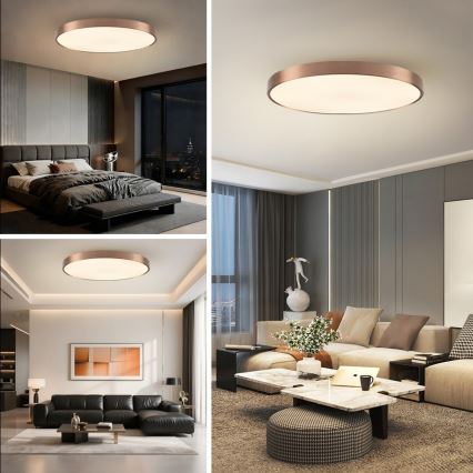 Immax NEO 07324L - Ρυθμιζόμενο φωτιστικό οροφής LED SEMPLICI LED/128W/230V διάμ. 100 cm Wi‑Fi Tuya, χρυσό + τηλεχειριστήριο